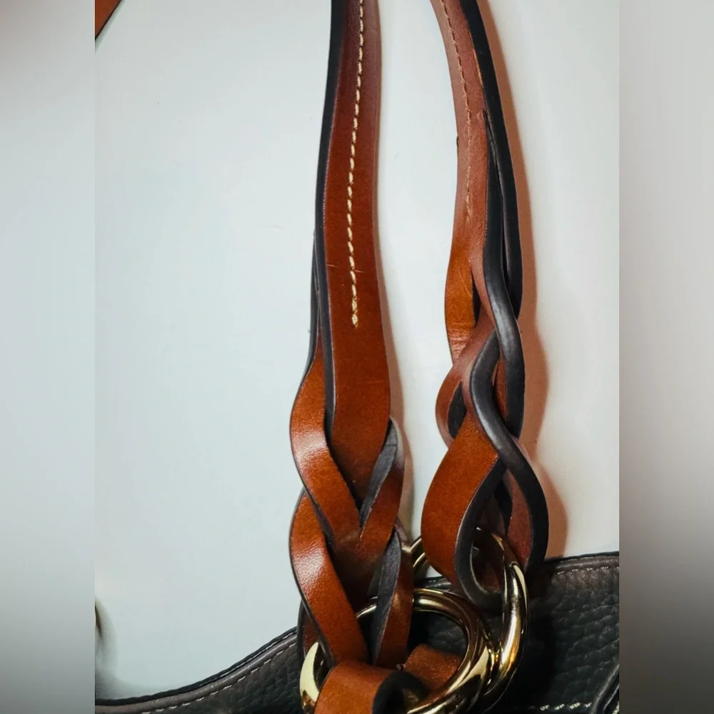 [Dooney & Bourke] Gray Pebble Grain Leather Barlow Satchel - Picture 12 of 13